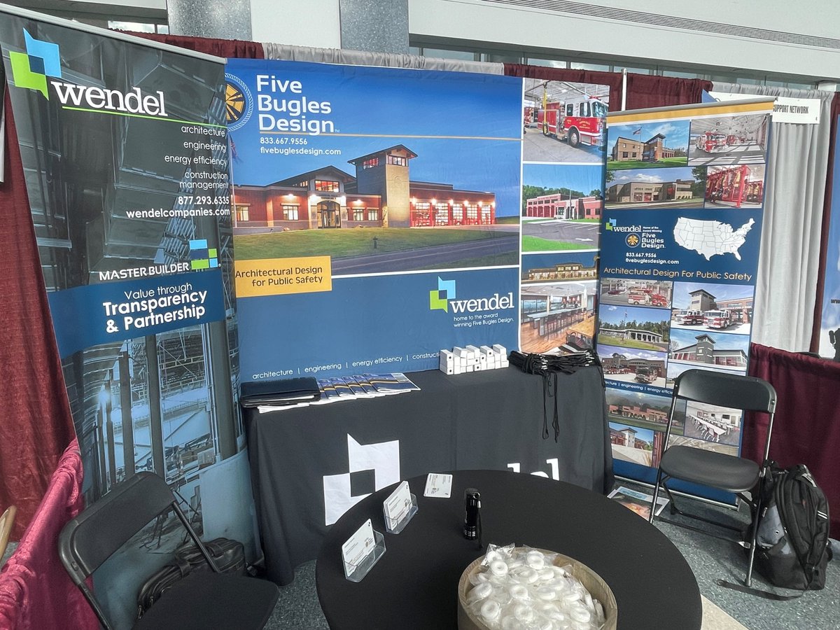 WendelCompanies's tweet photo. Wendel/Five Bugles Design is at the @nysfirechiefs 116th Annual Conference &amp; Fire Expo this week, the largest fire industry, rescue, and EMS expo in the Northeast. #stationdesign #design #fivebuglesdesign #nysafc https://t.co/4YRMuvczIc