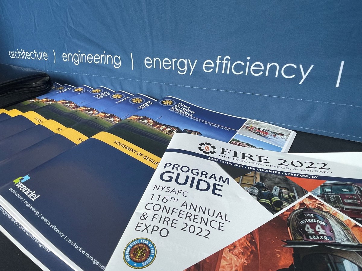 WendelCompanies's tweet photo. Wendel/Five Bugles Design is at the @nysfirechiefs 116th Annual Conference &amp; Fire Expo this week, the largest fire industry, rescue, and EMS expo in the Northeast. #stationdesign #design #fivebuglesdesign #nysafc https://t.co/4YRMuvczIc