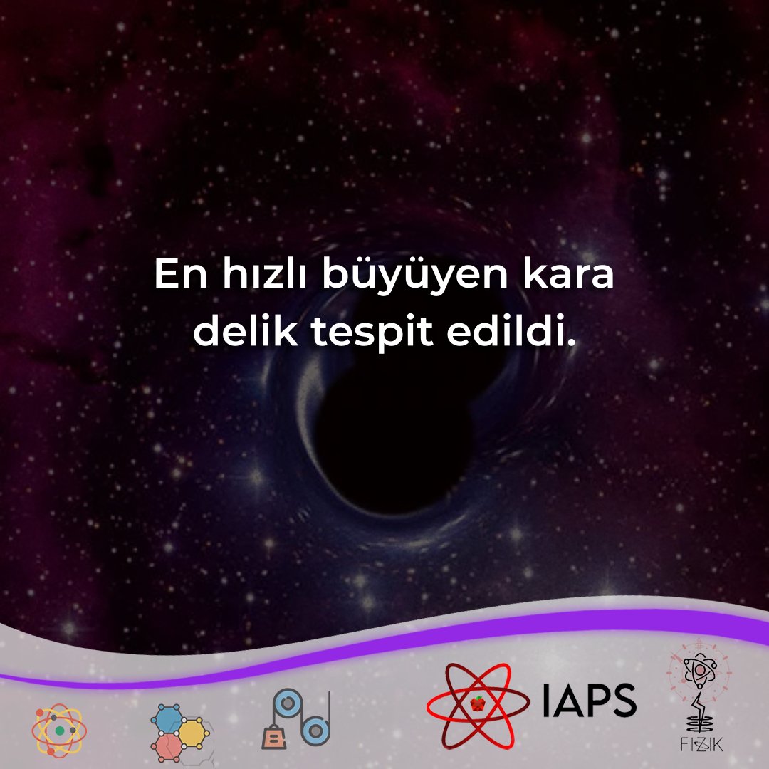 gtuiaps's tweet photo. Avustralyalı astronomlar son dokuz milyar yılın en hızlı büyüyen kara deliğini keşfetti. Kara deliğin her bir saniyede Dünya büyüklüğünde bir alanı yuttuğu açıklandı. https://t.co/2Dn1nLdals