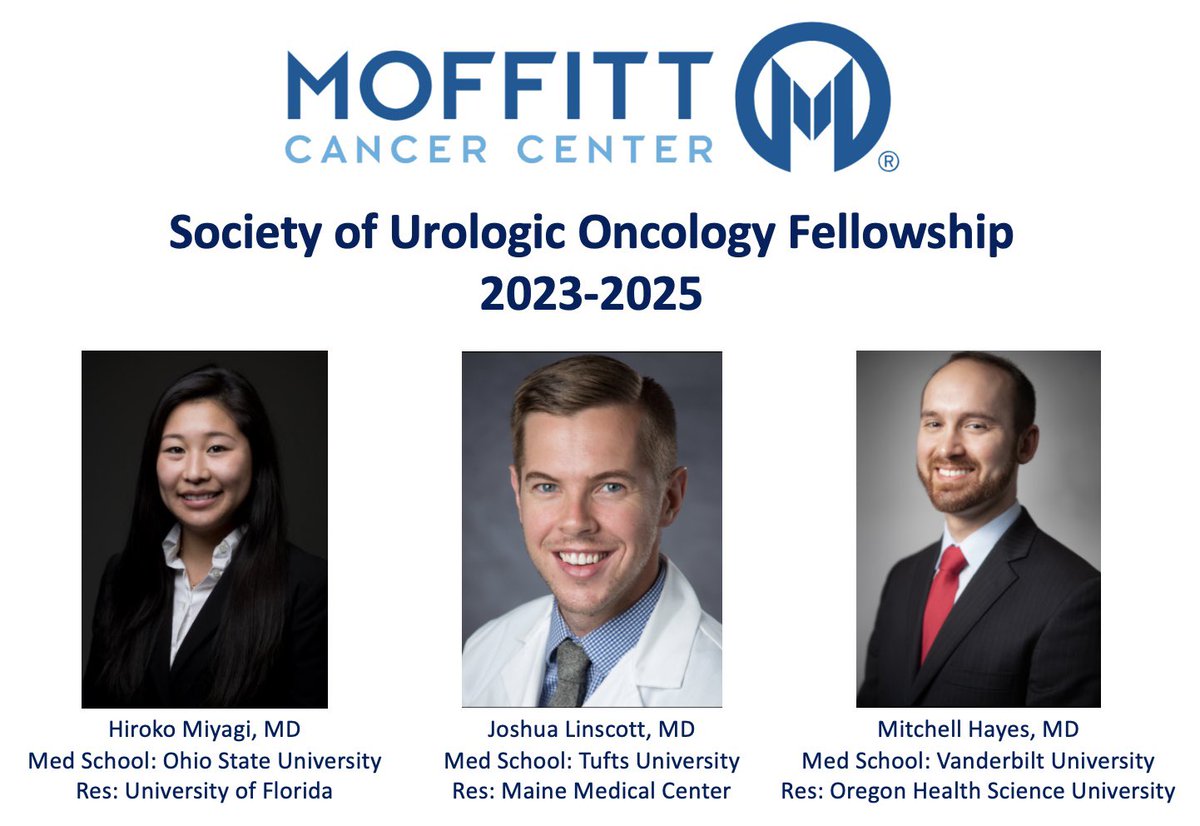 <a href="/MoffittGUOnc/">Moffitt Urologic Oncology Fellowship</a> proud to welcome our newest <a href="/UroOnc/">Society of Urologic Oncology</a> fellow class! Congratulations! <a href="/UF_Urology/">UF Urology</a> <a href="/MaineMed/">MaineHealth Maine Medical Center</a> <a href="/OHSUurology/">OHSU Urology</a> <a href="/OHSUUroRes/">OHSU Urology Residents</a> <a href="/MoffittNews/">Moffitt Cancer Center</a> <a href="/SUO_YUO/">YUO</a>