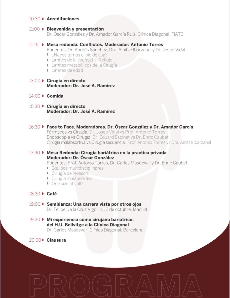 clinicadiagonal's tweet photo. Jornada #CirugíaBariátrica en la #MedicinaPrivada
En reconocimiento al Dr. #Masdevall
Con el patrocinio de: @MedtronicES
#SaescoMedical #Ethicon @JNJNews @baxter_intl #Gore @FIATCseguros
#ClínicaDiagonal
Y el aval científico de @obesidadSECO
22 junio ¡Os esperamos! https://t.co/PZrtgR8Yo8