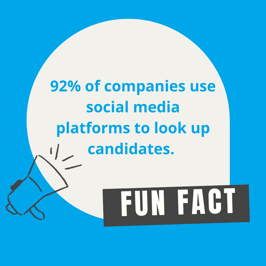 GraduatesFirst's tweet image. Fun Fact: 92% of companies use social
media platforms to look up candidates.
#funfact #socialmedia #candidates