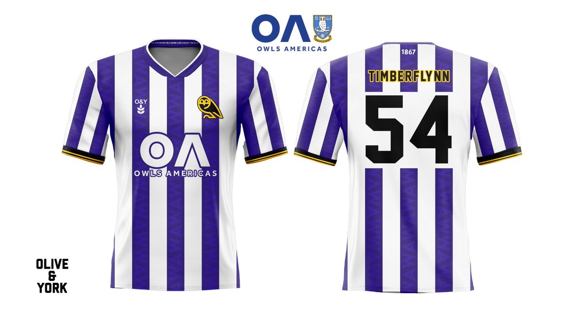 To celebrate 5-years of <a href="/owlsamericas/">Owls Americas</a> we have partnered with <a href="/olive_york/">O&Y</a> on a fully custom shirt. 

Order here: oliveandyork.com/collections/ki…

Worldwide shipping available. Name &amp; Number customizable

ALL the profits will be donated to <a href="/lucyamellon/">Lucy Mellon-Jameson</a>'s campaign for Jude #forjude #swfc