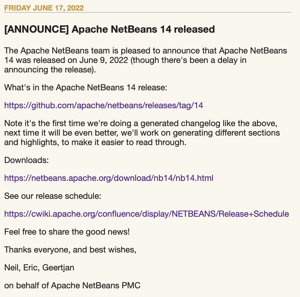 netbeans's tweet photo. There's even more @TheASF @NetBeans for you! More? When there's so much of it already and for so long? Yes, more, check it out here, download it, try it, and join the dev mailing list to share your findings (see https://t.co/EMZCi19yLg). https://t.co/8Ahm0Rzw2O https://t.co/objXpg5Jaf