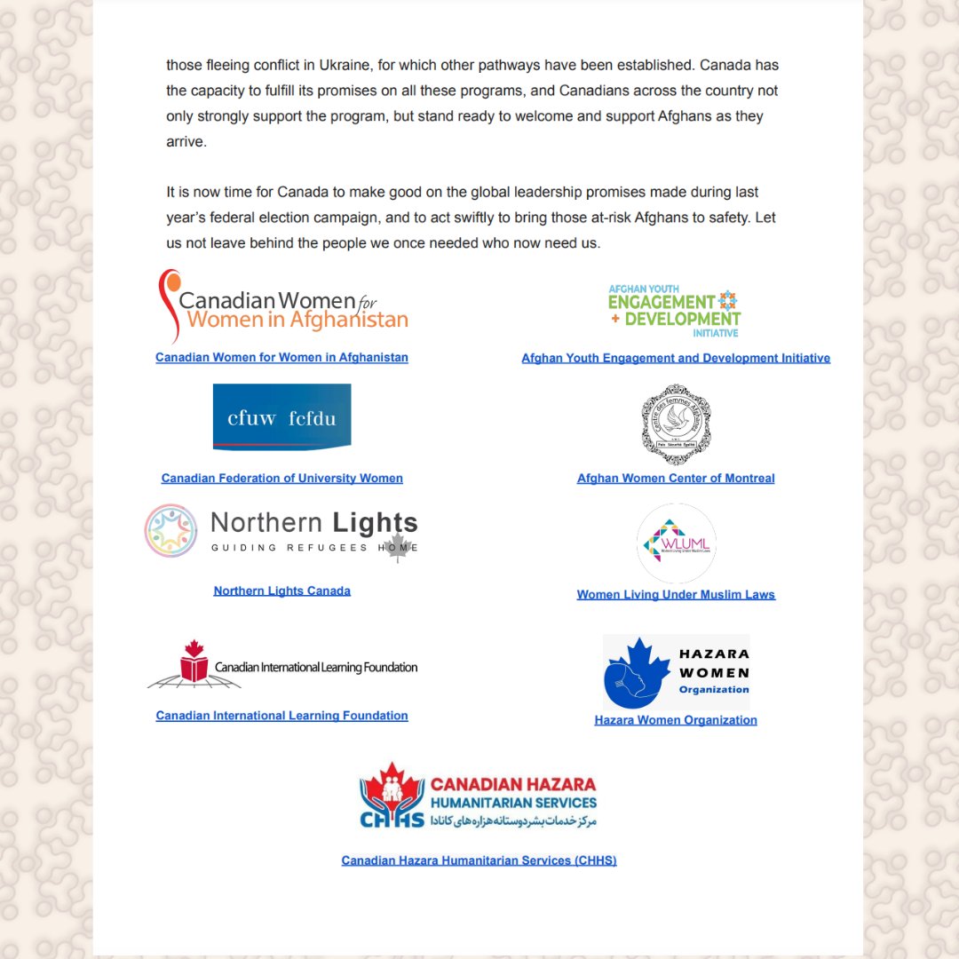 ayedicanada's tweet photo. Read our joint statement, led by @CW4WAfghan, on Canada's plan to close the SIM program imminently.

Then TAKE ACTION HERE, templates available: https://t.co/cPb2rGUVWD

cc @JustinTrudeau, @SeanFraserMP, @CitImmCanada

#sosSIM #SaveTheSIM #CanadasLeftBehind https://t.co/lRQYYdIQOd