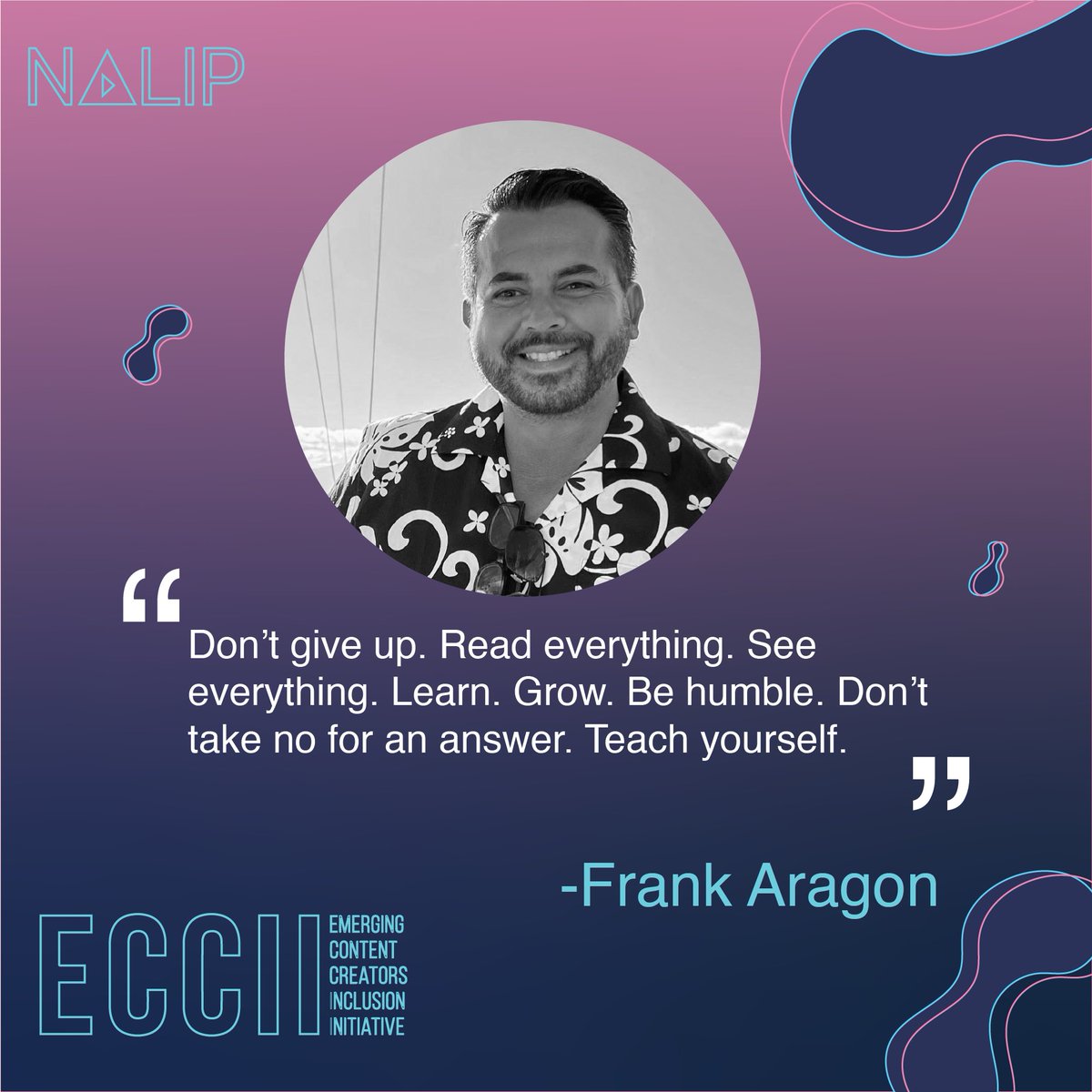 NALIP_org's tweet photo. Frank Aragon (@frankadirector) was an #ECCII mentor at #NMS21 and has worked in the film industry as a Producer, Director, Actor &amp; Writer for over 25 years. Apply here to the ECC Scholarship to participate in roundtable mentorship sessions:
https://t.co/ufoEaxJCFL https://t.co/pqRYJeYLkS