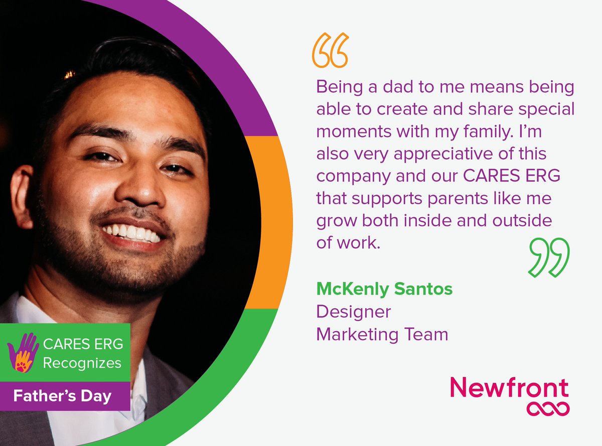 NewfrontHQ's tweet photo. This Sunday, #Newfront honors all the fathers, father figures, and those who want to be fathers. In recognition of #fathersday, McKenly Santos, Desktop Publisher on the Newfront Marketing team, took a moment to reflect on his favorite part of being a dad. https://t.co/tdQFkKMN9w