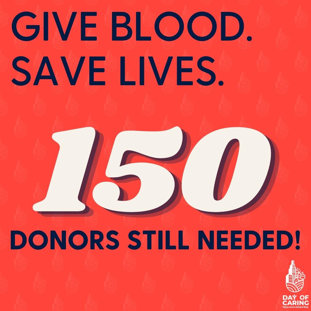 tulsaunitedway's tweet photo. Our #DayOfCaring Blood Drive is only 1 week away...and we still need 100 donors! We have 9 locations in our region including Bixby, Broken Arrow, Downtown Tulsa, South Tulsa, Okmulgee and Owasso. Please register to give blood at https://t.co/kBlTfauhf7 and #LiveUnited on June 24! https://t.co/BjQBdZsIzg