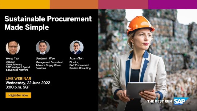 JimDavis_Auto's tweet photo. Join us for a live #webinar to discover insights on how #sustainable procurement can be made simple while making huge impact to improve people’s lives. https://t.co/jEIT99jrp8 https://t.co/pvJ46wl7Kn