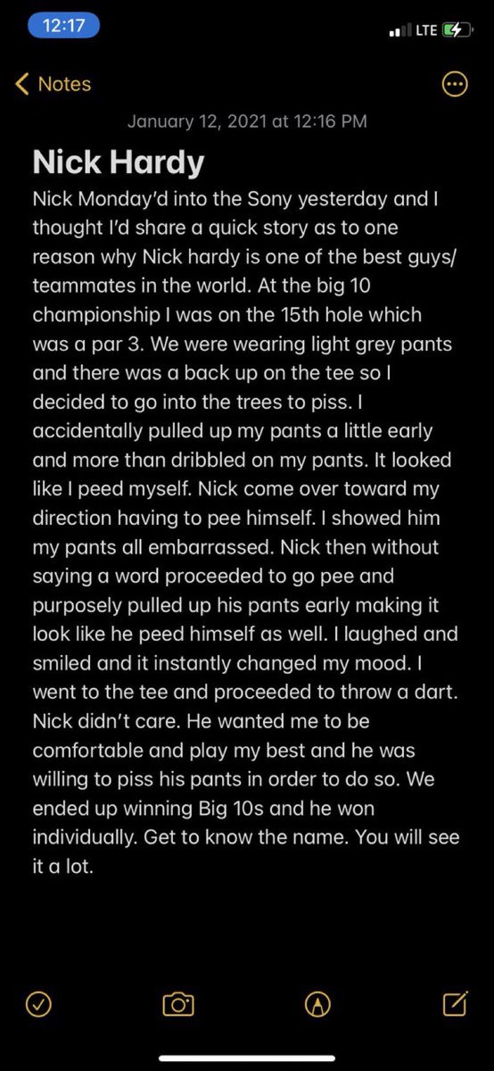acaseofthegolf1's tweet image. Want to know what a good dude Nick Hardy is?

After he Monday Q’d into the Sony last year, a former teammate of his sent me this story.