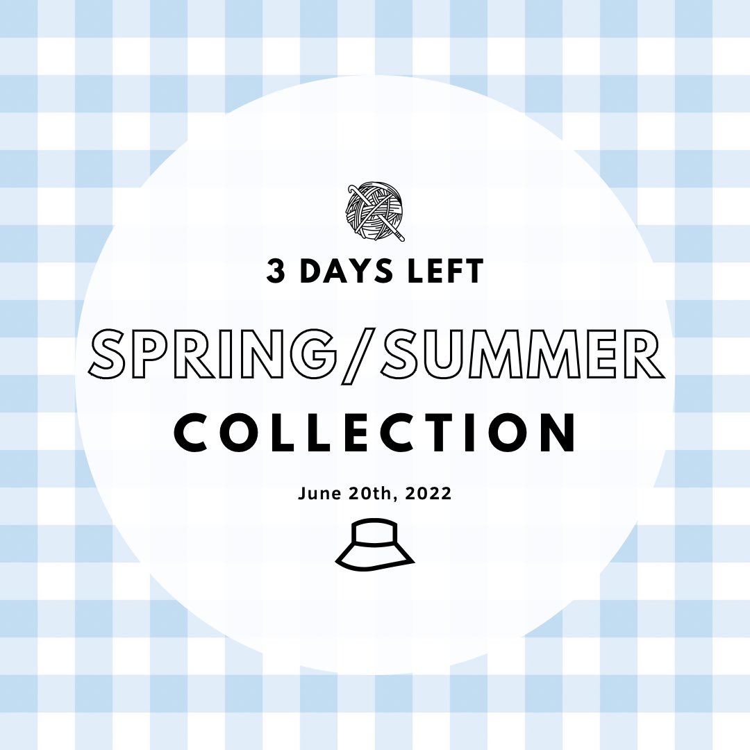 YarnyHandmade's tweet photo. Only 3 DAYS LEFT to the launch of our first collection!! This collection is going to be made of hats for everyone who wants to elevate their looks this spring/summer!
20.06.2022, SAVE THE DATE! 🌼 #crochetcollection https://t.co/p2knC6xXXd