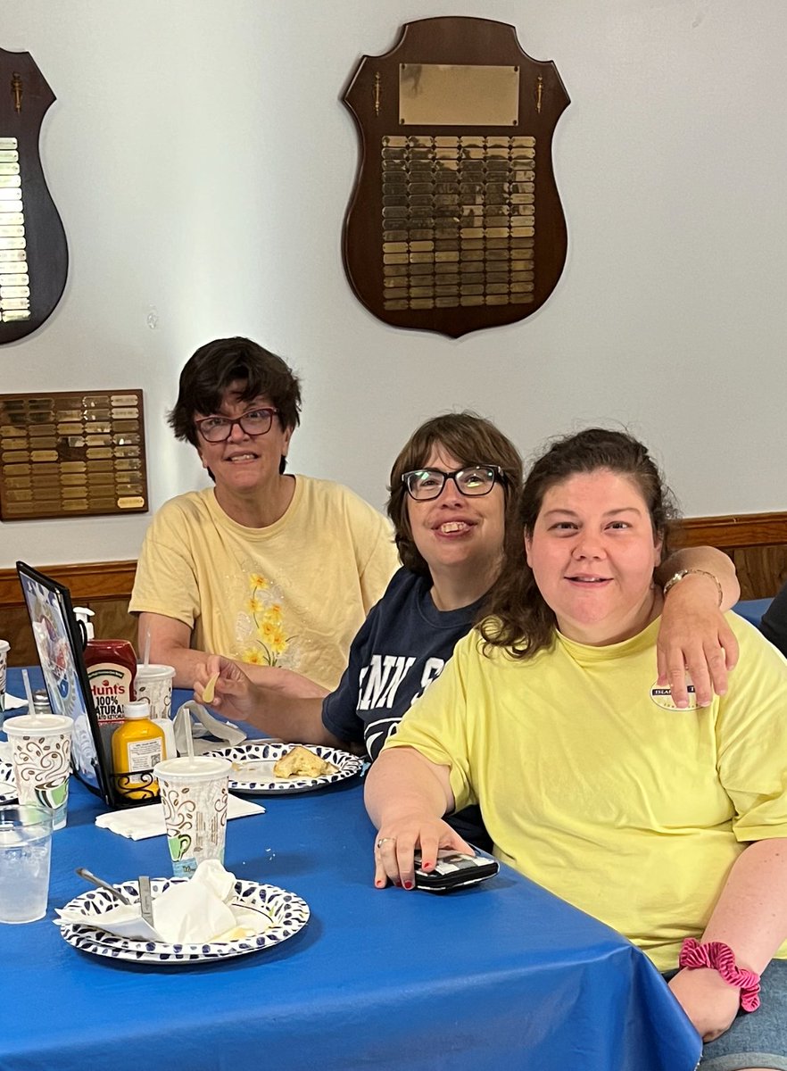 Happy Friday from us to you!

[Image description: Linda, Elaine and Amanda are shown seated at a table next to one another looking at the camera.]

#frederickmaryland #disability #downsyndrome #autism #intellectualdisability #developmentaldisability #advocacy