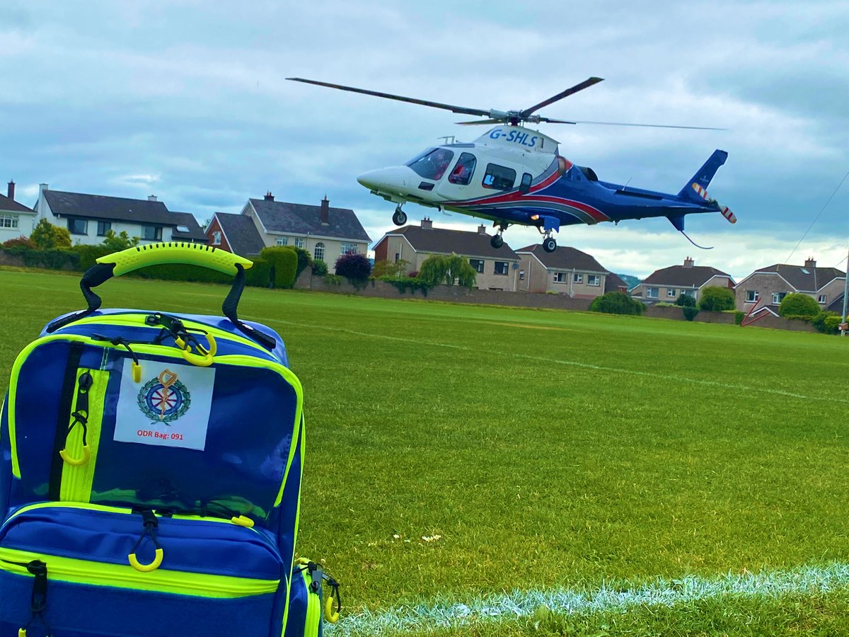 Ger_O_Dea's tweet photo. @CommunityAirAmb #helimed92 returned to @GaaBishopstown to pick up their @AmbulanceNAS Advanced Paramedic @DeleaPeterdelea following a post incident refuel where I was delighted to present @EMT_Edward with his NAS Staff Off Duty Responder AED / BLS Kit.
#CommunitiesSavingLives https://t.co/CWrjEmnDUf