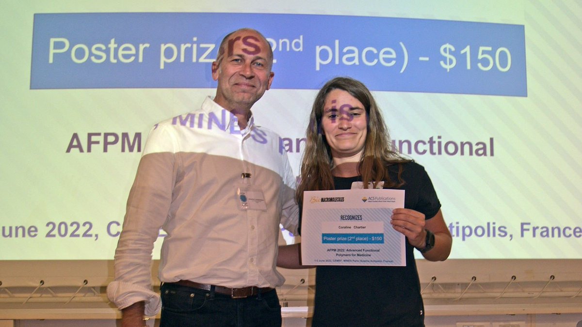 MacroJrnls_ACS's tweet photo. 🎉Congratulations to Erik Hebels, Coraline Chartier and Lorena Infante (@InfanteT_Lorena) for achieving 🥇1st, 🥈2nd and 🥉3rd place, respectively, at the #Biomacromolecules poster awards during #AFPM2022! https://t.co/vmU1PKqJwm