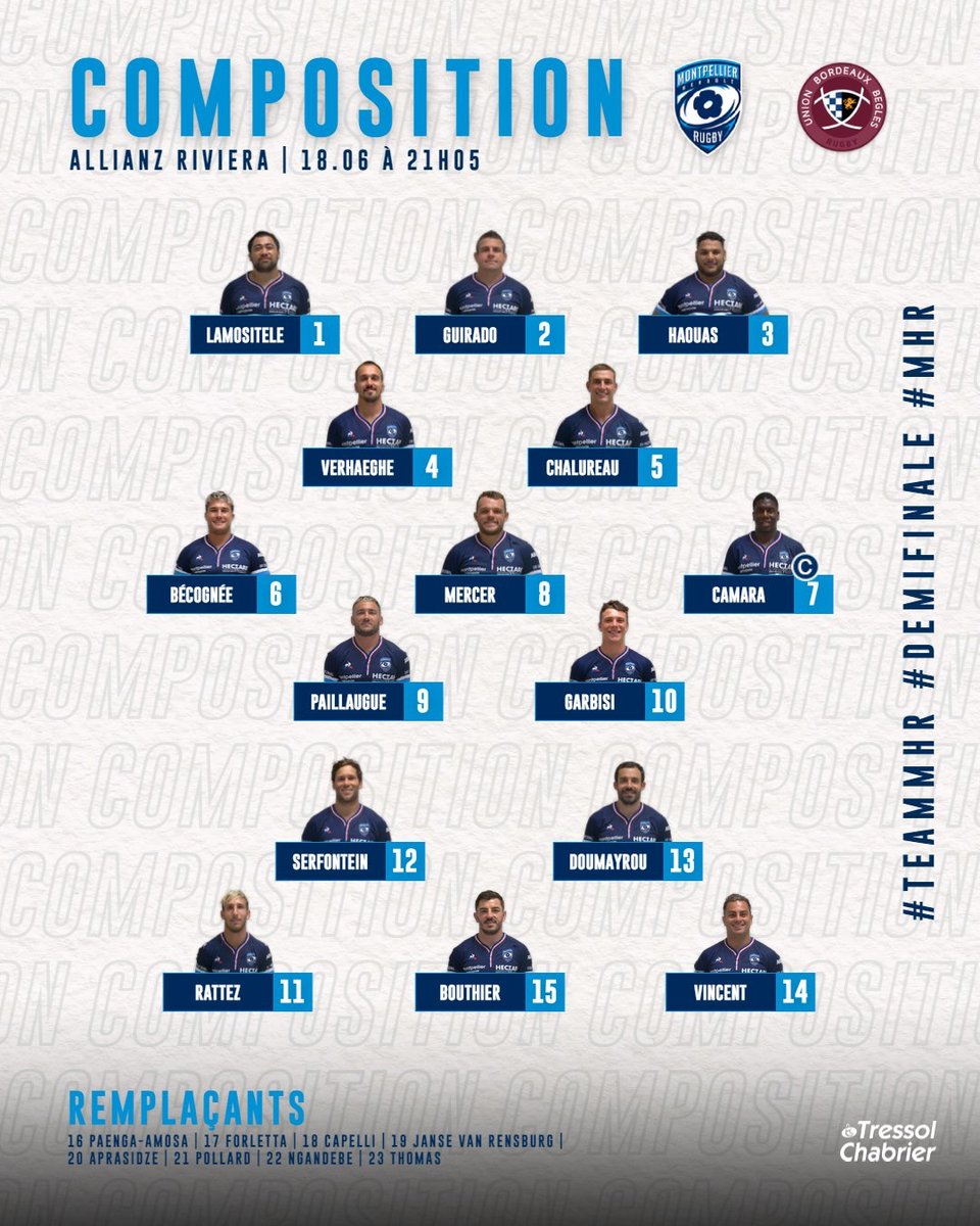 AmerRugbyRising's tweet photo. Titi Lamositele starts at loosehead when Montpellier faces Bordeaux in #Top14 semi-finals Saturday. https://t.co/Va9KAxCnqe