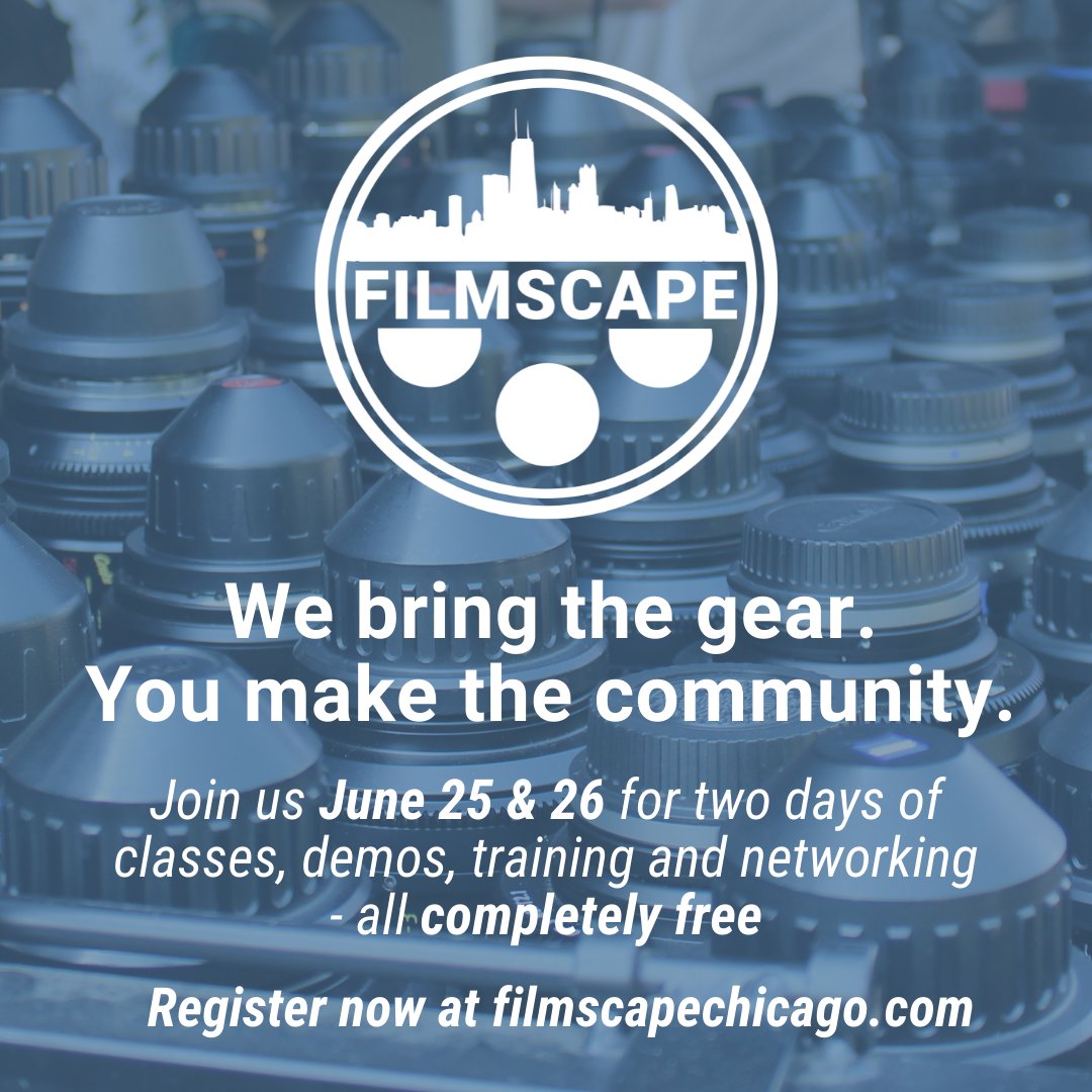 Filmscape Chicago is next weekend! Don't miss out on two full days of classes, demos, training and networking. Register today, it’s free! 
#filmscapechicago #filmscape #chicagofilmmakers #midwestfilm #filmmakers