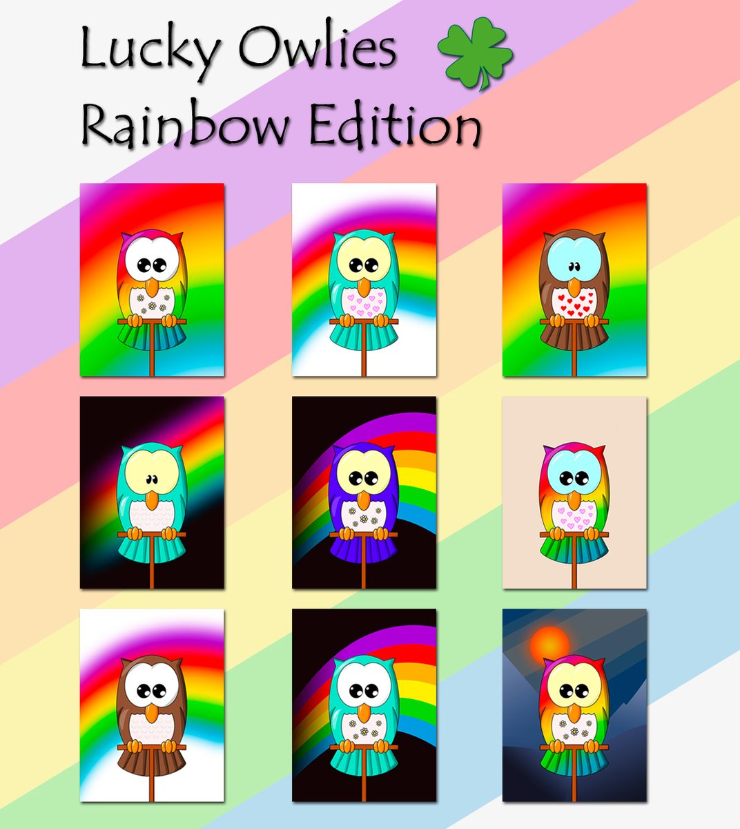 New Drop!!
🍀Lucky Owlies 🍀 || SPECIAL RAINBOW EDITION:

opensea.io/collection/luc…

Mint on Polygon block chain ❤ || No gass fees
Follow also👇
<a href="/kseni_cher/">Kseni</a>
<a href="/Alina12216/">Gringo Ape</a>
@Lion_Kings_Club
@vikkivix_nft