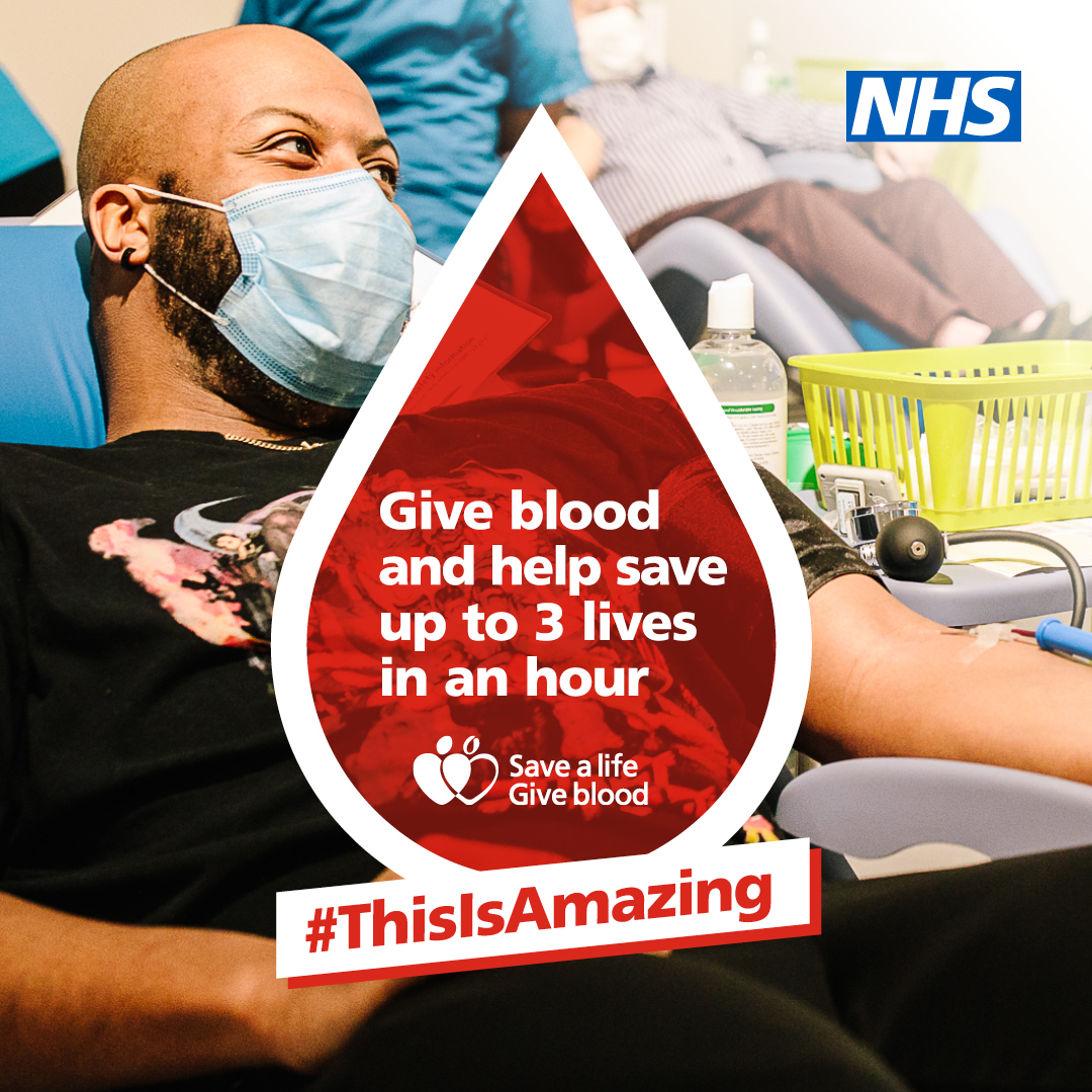 DHSCgovuk's tweet photo. #GiveBlood and help save up to three lives in an hour.

This #NationalBloodWeek register to become a blood donor and find out your blood type here: https://t.co/eigcx0ViKk https://t.co/6pys329mXk