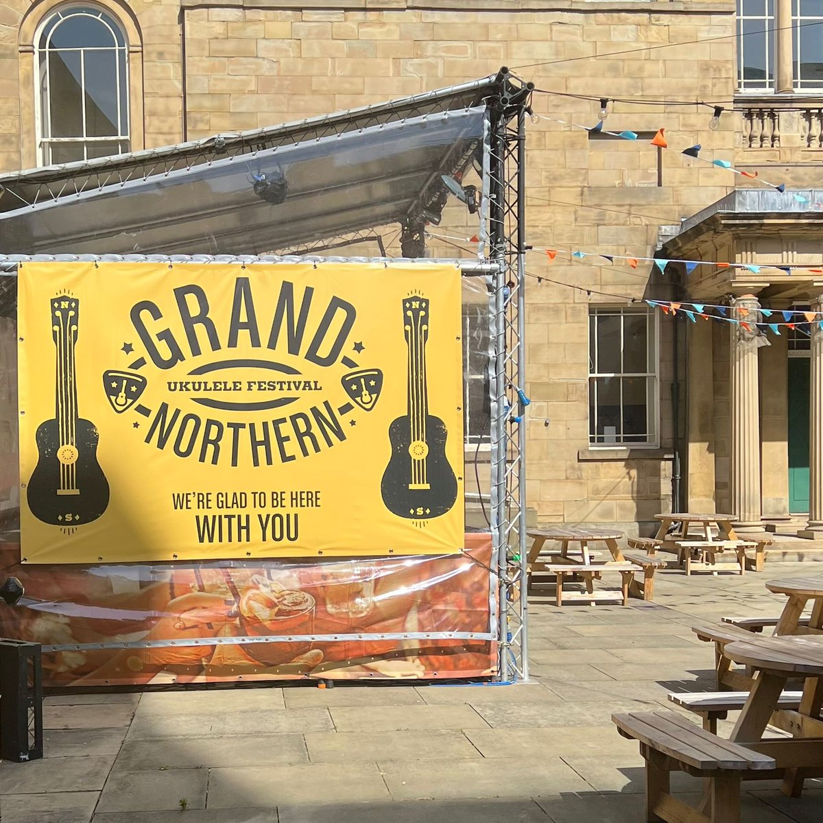 Looks like <a href="/theLBT/">Lawrence Batley Theatre</a> are almost set up for the Grand Northern Ukulele Festival for the weekend

A weekend dedicated to to the music, art and community based around the ukulele

Well did you know we're only 5 mins away so why not pop by for a pint before or after all the festivities