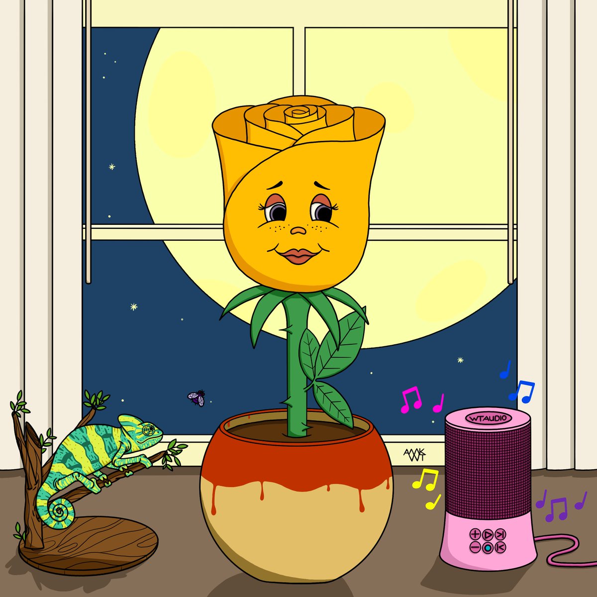 WillowTree226's tweet photo. After 3 months of drawing, and some platform limitation stress last week, my 1st #fxhash project is finally minting today! I'll post the link in 3 hours when it Unlocks. Until then, here's a look at 4 possible combos of Blumeez: Sill Life --- flowers with personalities. https://t.co/JFeNHJeZAg