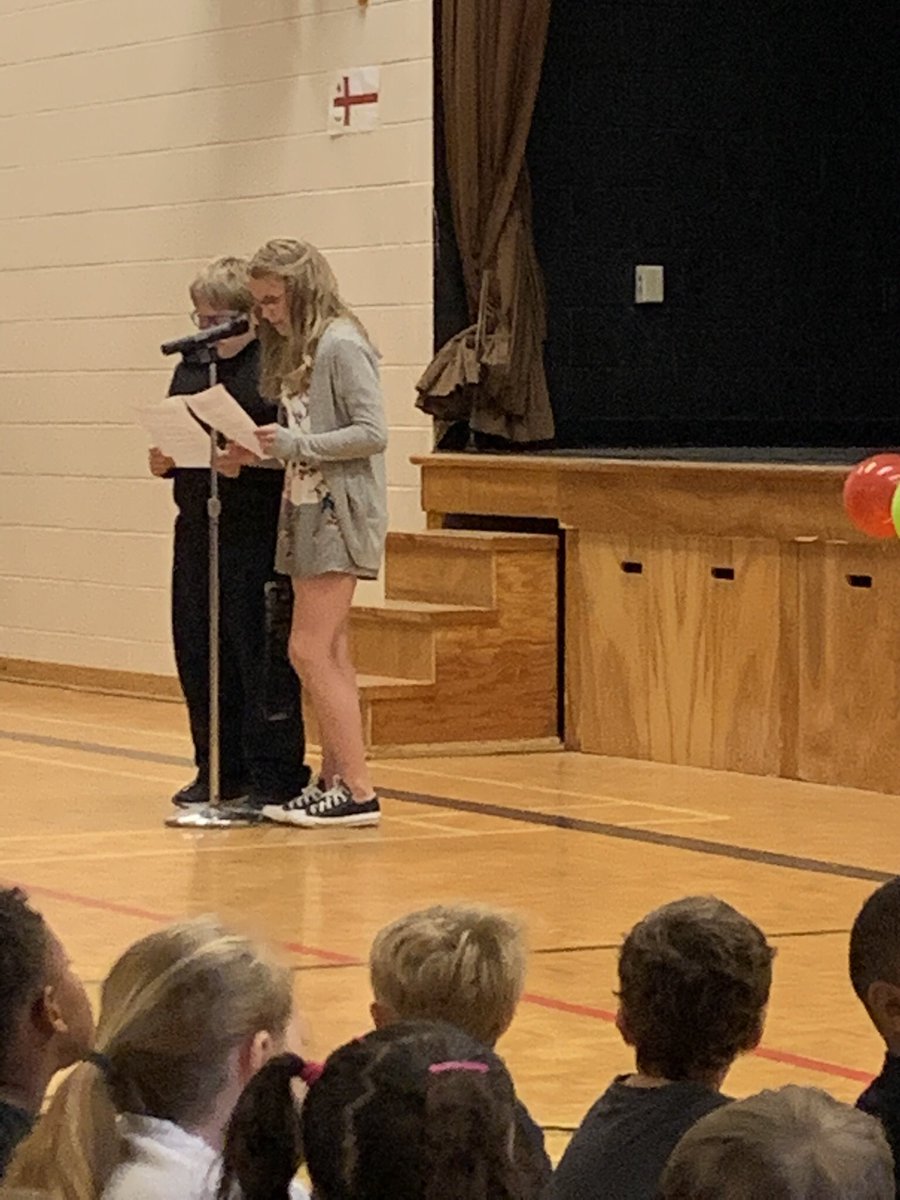 PWES_AVRCE's tweet photo. Today we celebrated our grade fives with an assembly. Students Liam and Emily shared their reflections of their time  at PWES. The grade fives also shared a beautiful song and a PowerPoint of their recent adventures at camp. #schoolfamilyforever @AVRCE_NS https://t.co/adirtdhnbr