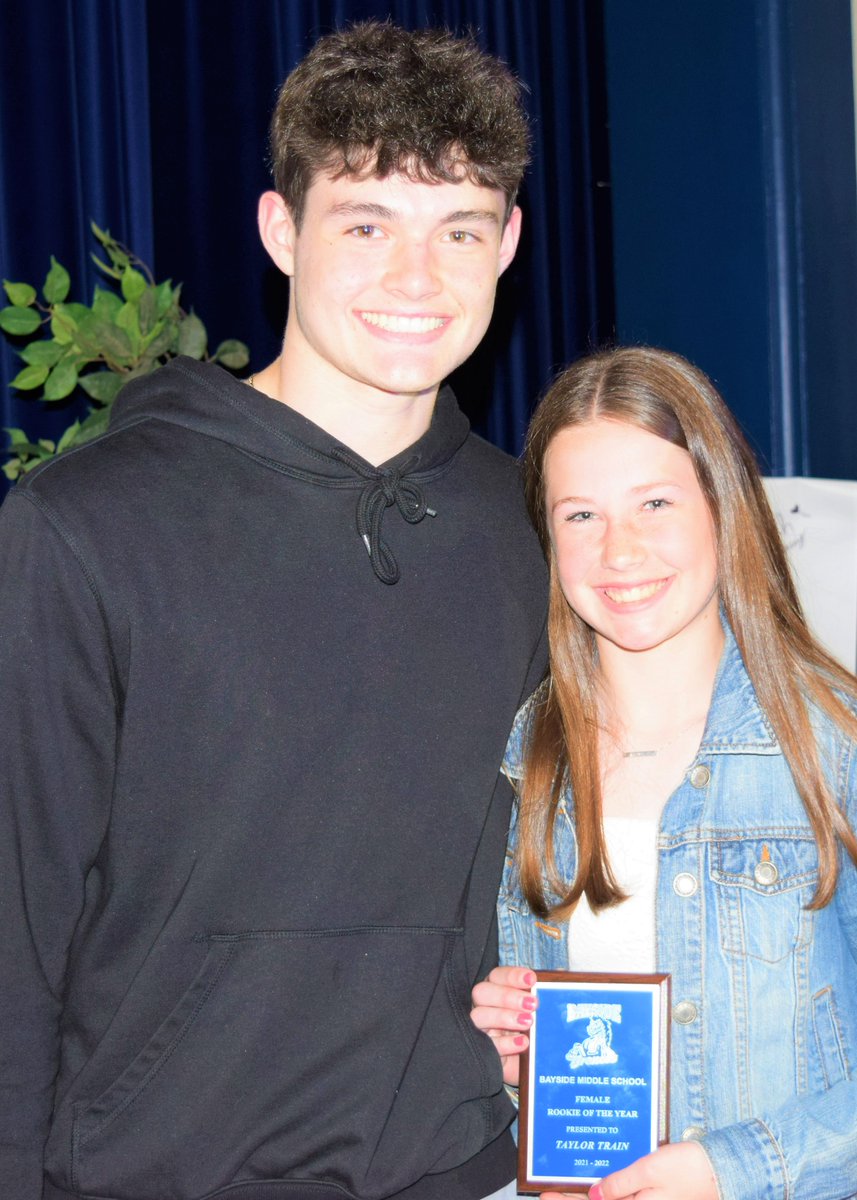 TheOriginalMsA's tweet photo. Big brother and 2020 Athlete of the Year, Colby Train, returned to @Bayside_Broncos on June 15th to present his younger sister, Taylor Train, with this year's Rookie of the Year award. Two great kids ... one athletic family! 😃🏆#2022athleticawards #believeandachieve https://t.co/CIAgNHWy5A
