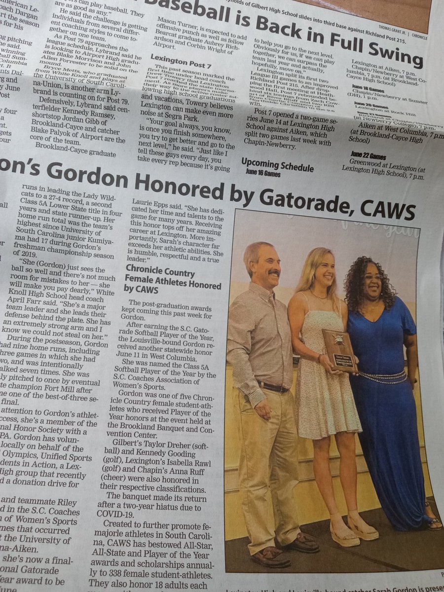 junebugnewyork's tweet photo. This week's @LexChron with 2022 All-Chronicle girls soccer team, story on local players on @NCAA Division II national champion @NGUBaseball, @GoBlowfish, American Legion baseball is back and @sarahgordon008 of @lhs_wildcat receives awards. https://t.co/3qZVaiG8oe