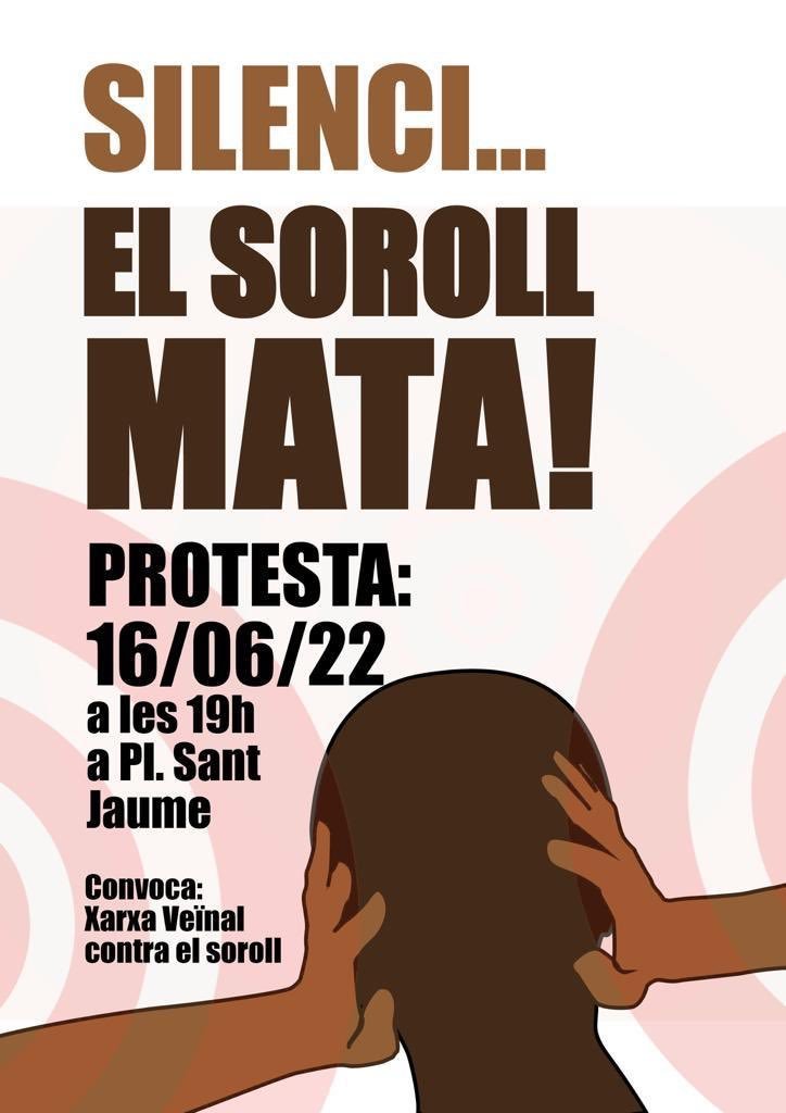 Hauríem de declarar l'Ajuntament de #Barcelona com a maltractador acústic. Potser sense tanta "correcció política" entenen l'acte de protesta d'ahir.