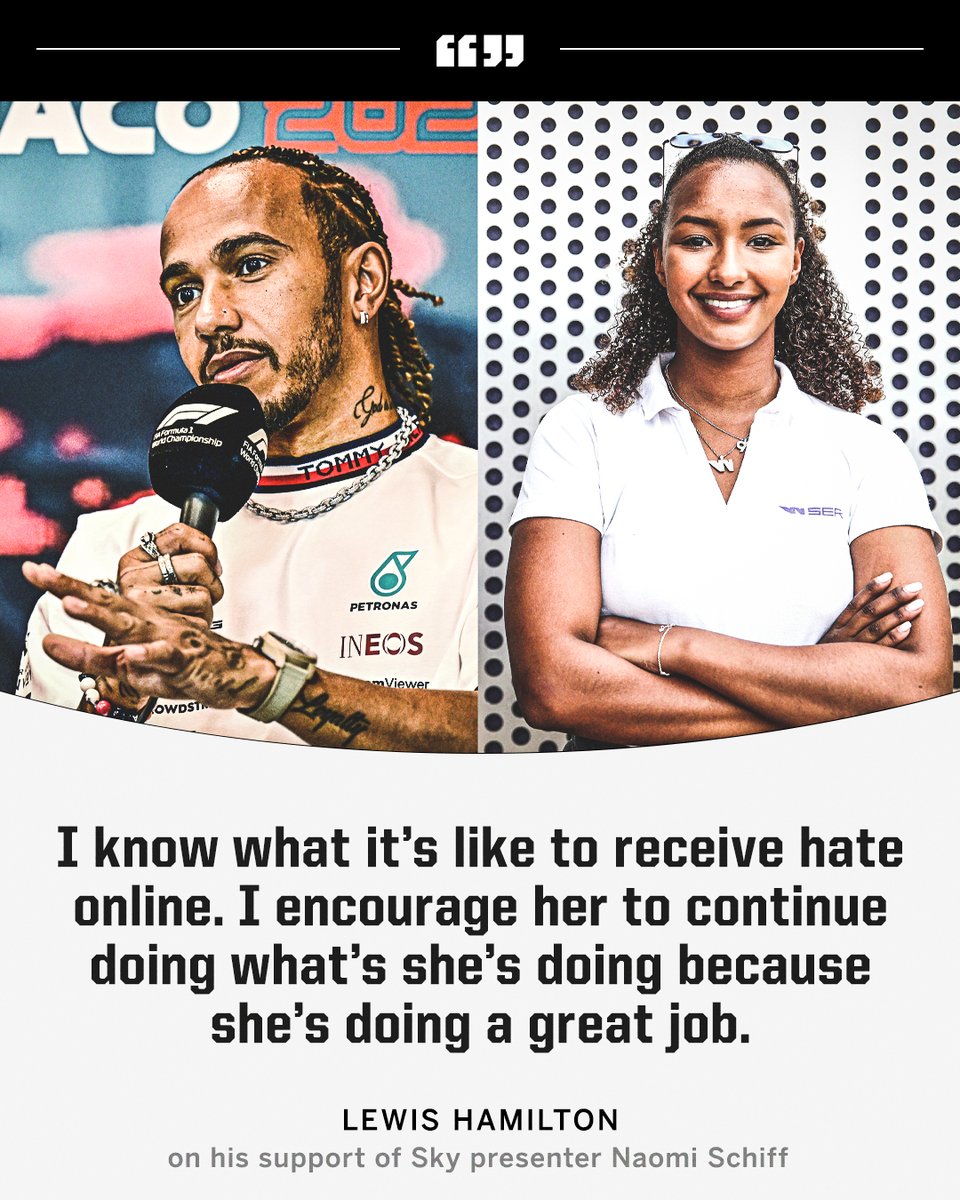 Lewis Hamilton was asked about his support for Sky reporter Naomi Schiff 🗣