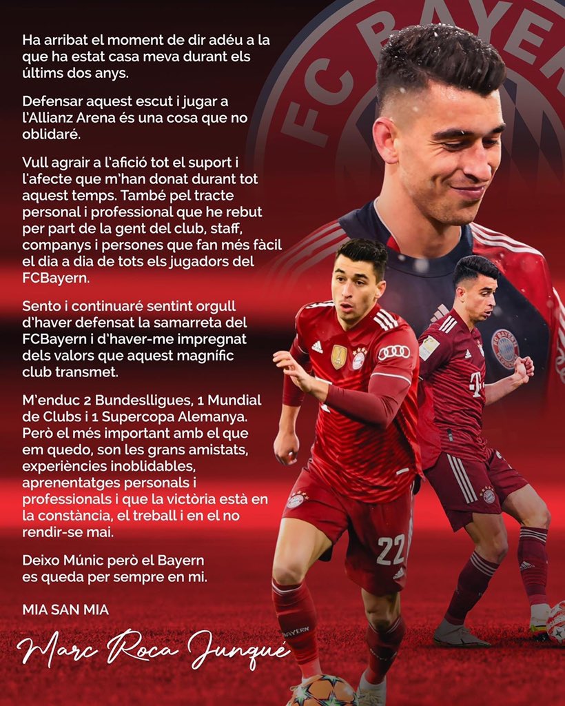 marcroca21's tweet photo. Stolz und Dankbarkeit @FCBayern #MiaSanMia https://t.co/pMvzaEAssr