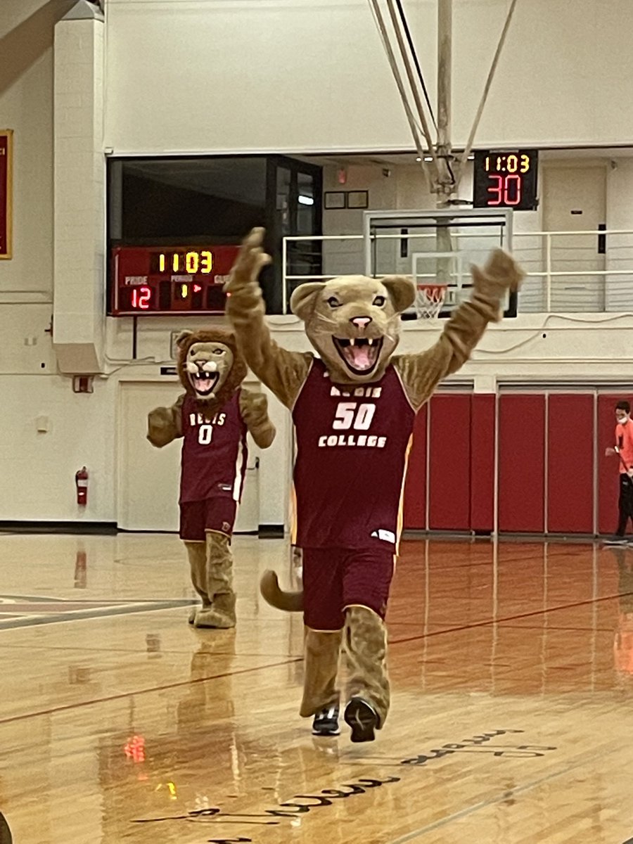 Celebrating Regina &amp; Reggie our Regis College Mascots on National Mascot Day!  Go PRIDE! #nationalmascotday #roarpride ⁦<a href="/GoRegisPride/">GoRegisPride</a>⁩