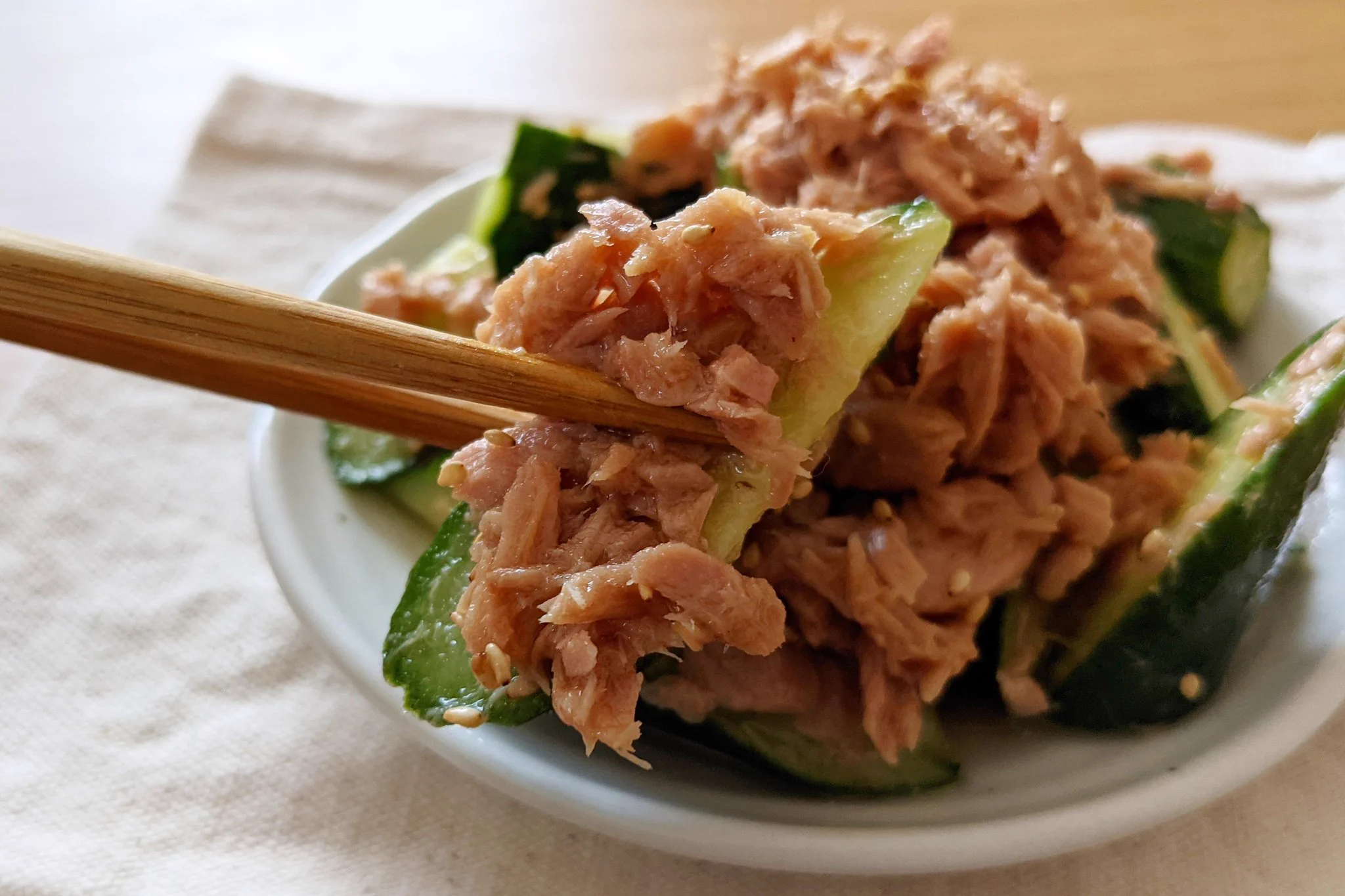 和えるだけで完成！いくらでも食べられる「無限ツナきゅうり」。