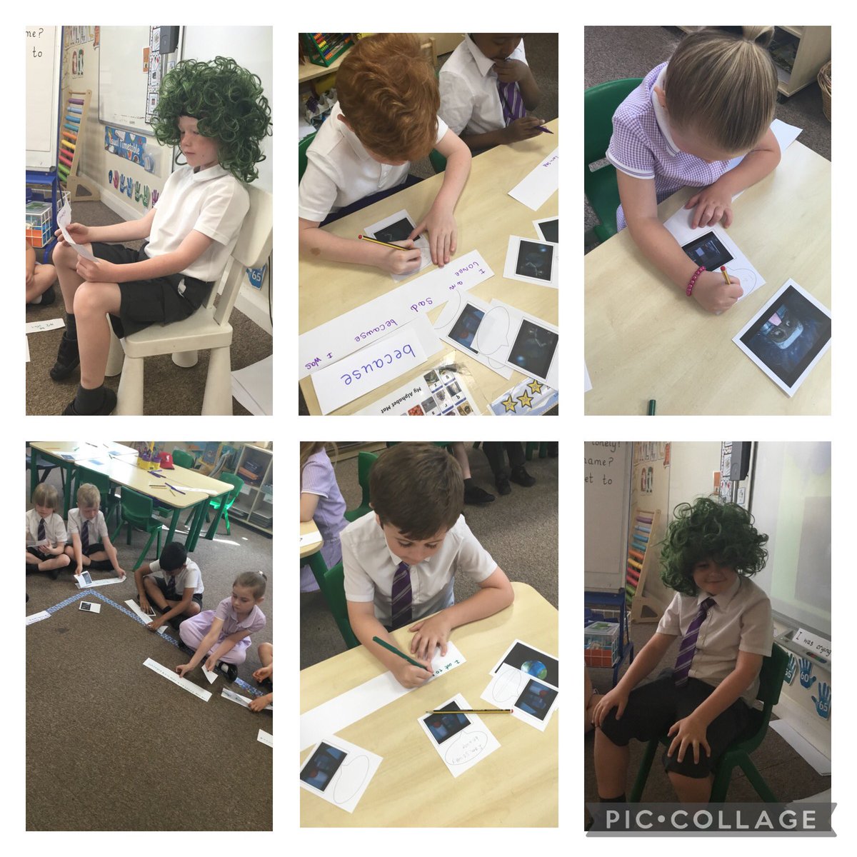 TheTrinityL5's tweet photo. Y1 Hot Seat Question Time! The children have thought of and wrote questions to ask our alien, extending their sentences. The children then went into character and answered the questions! #trinityenglish 🚀👾 https://t.co/HHyehm6DyD