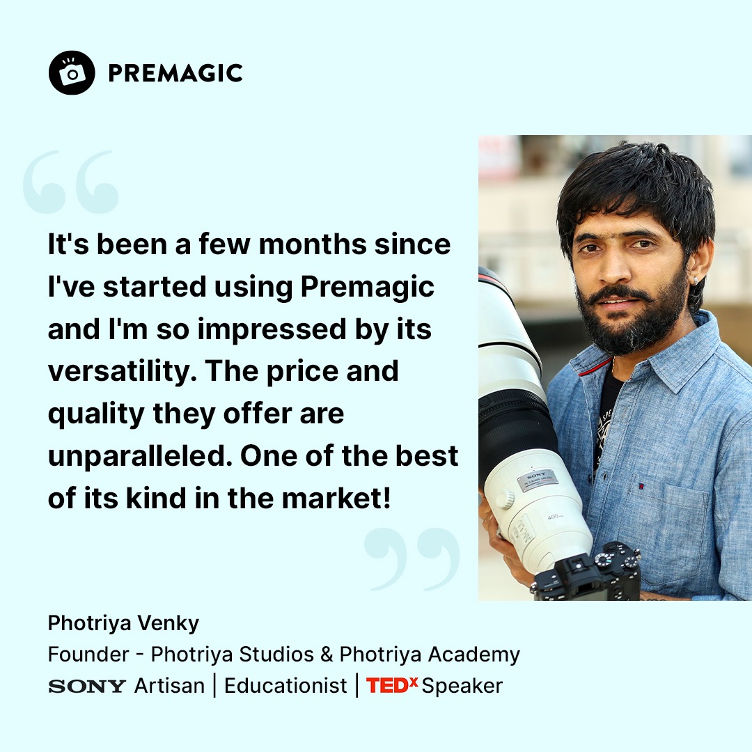 Premagicdotcom's tweet photo. We are beyond excited to announce that Photriya Venky @PhotriyaVenky  founder of Photriya Studios, is now a certified Premagic user!

Welcome to the Premagic community, Mr.Venky!

#premagic #premagicuser #premagicmaven #photriyavenky #photriyastudios #hyderabadphotographer https://t.co/enxeRwpYSD