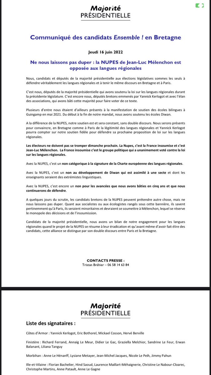Bretonne d’adoption, et berbère d’origine, je sais l’enjeu de la préservation des langues régionales. 

Comme à la région Bretagne, je défendrai le droit à la différenciation et à la décentralisation. 

#Languesregionales #Breton #Referendum44 #legislatives2022 #Rennes #Bretagne