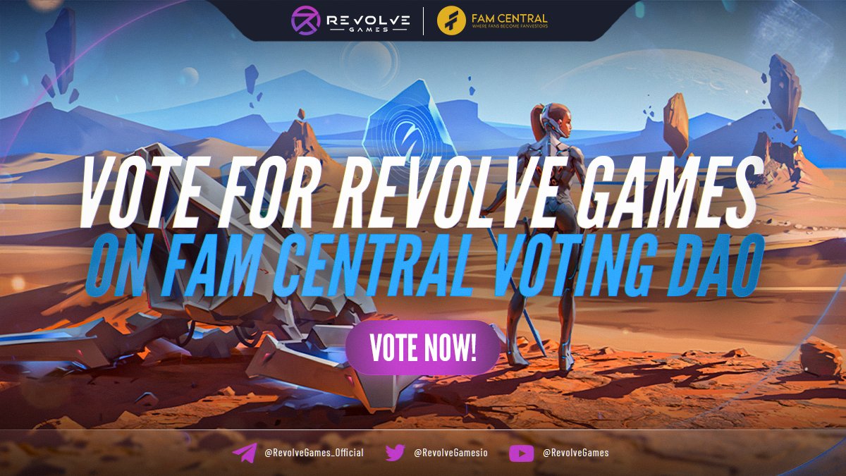 RevolveGamesio's tweet photo. 📥LET’S VOTE FOR REVOLVE GAMES ON @fam_central #VOTINGDAO!

❤️Let’s show some love &amp; support for Revolve Games project by voting at the project voting #DAO mechanism on #FAMCentral!

⌛Voting Ends: 22/06/2022

⬇️⬇️Enter HERE to support #RevolveGames!
https://t.co/leCaRzU4tX

$RPG https://t.co/HzxmiL8Z3L