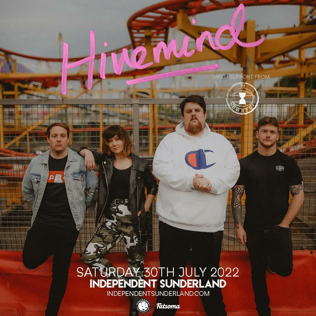 Gig Announcement! We're supporting @hivemind_uk on 30th July @INDEPENDENT_SR1. Can't wait for this one! Tickets here: fatso.ma/VXqE