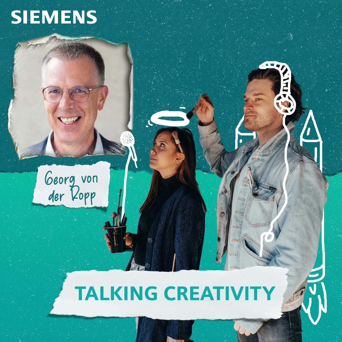 SiemensDE's tweet photo. Never stop exploring! Das ist das Motto von Georg von der Ropp, CEO vom @BMI_Lab! In dieser Podcastfolge von #TalkingCreativity spricht er über den Zusammenhang zwischen #Kreativität und neuen Geschäftsmodellen. 💡🌠 https://t.co/pYJvHT8jQV