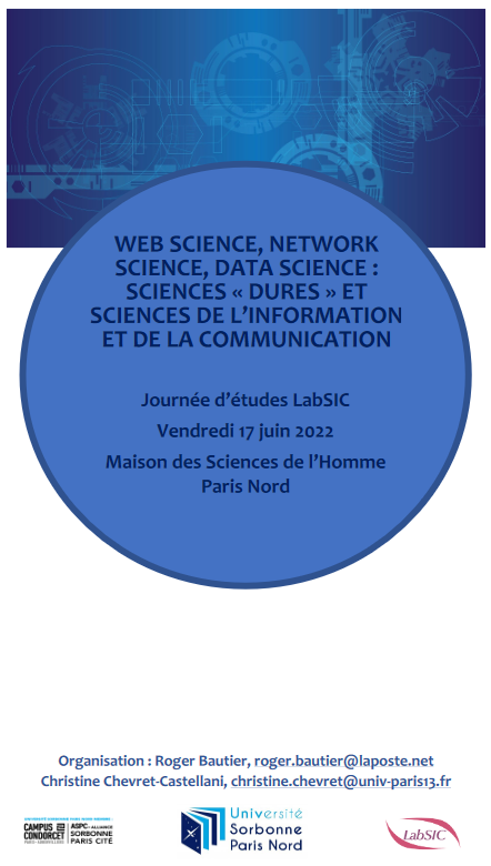 📆JE organisée par le LabSIC (<a href="/univ_spn/">Université Sorbonne Paris Nord</a>) à la <a href="/MSHParisNord/">MSH Paris Nord @mshparisnord.bsky.social</a> 
📄Web Science, Network Science, Data Science : Sciences « dures » et Sciences de l’Information et de la Communication
🗣️Michel Durampart communique sur les dynamiques de réseaux et de contre-modèles du web au Sud