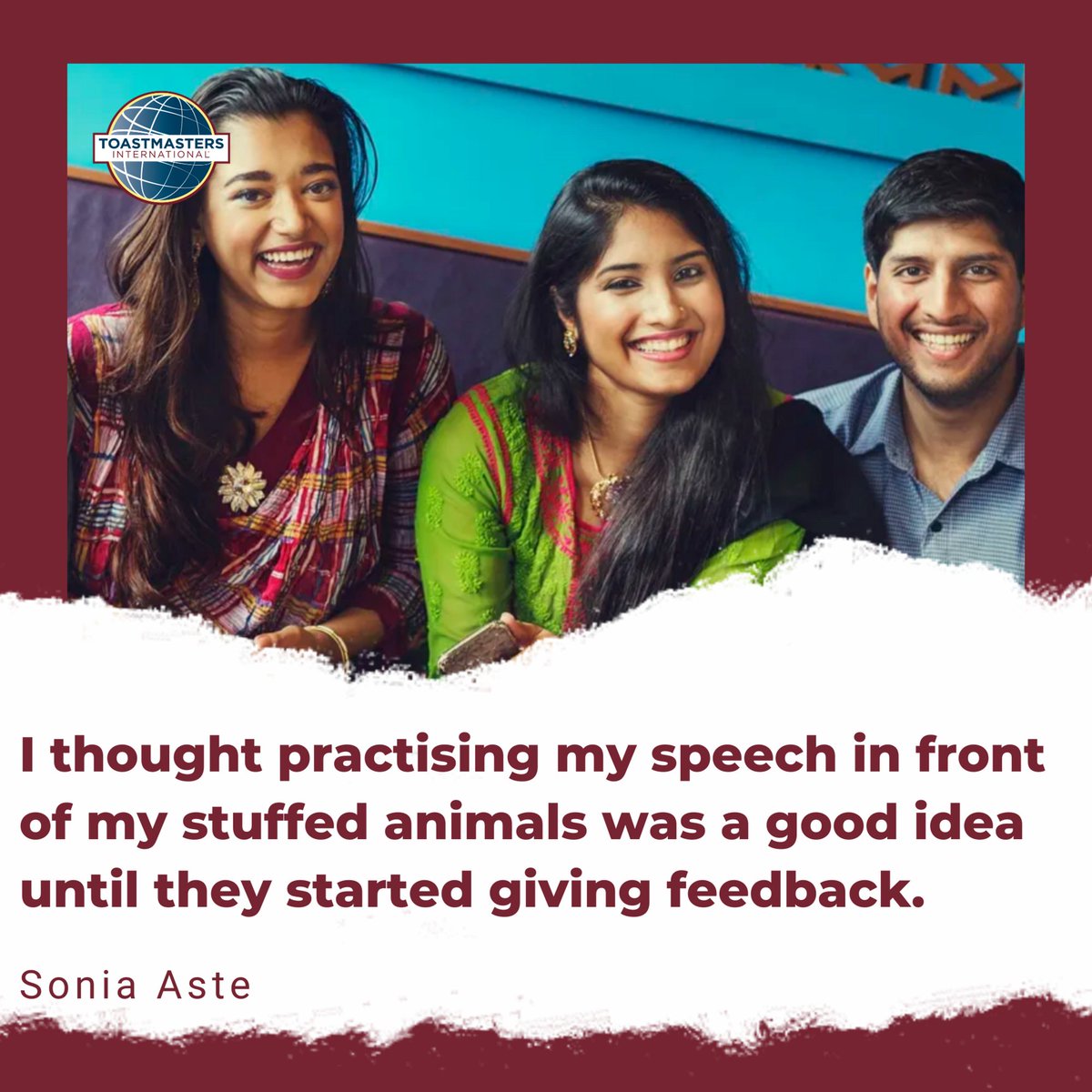 ToastmastersUKI's tweet photo. Now is the time to step out of your comfort zone and showcase your #publicspeaking skills to a real audience  - Toastmasters. Find a club near you https://t.co/03jhrTj5YZ and follow our #LaughingToastmaster and Sonia Aste.
#d91toastmasters #humorousspeech  #communicationskills https://t.co/1OKv1Z2dfm
