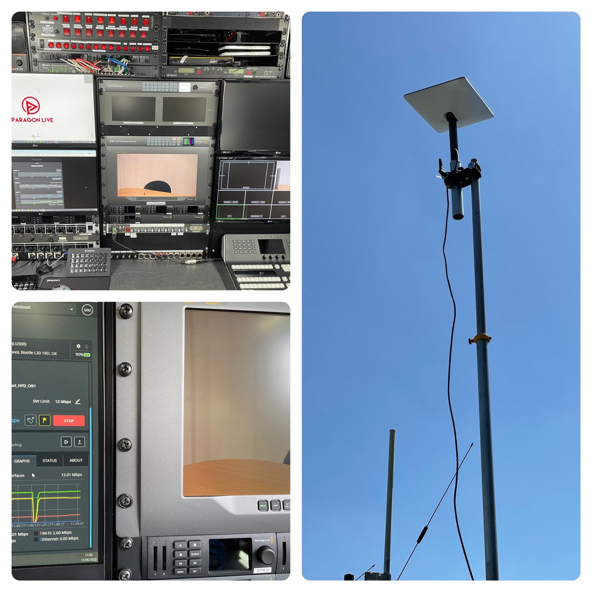 ParagonLiveLtd's tweet photo. Bit of testing today for a job next week with @JeffMediaSat1 using @LiveU LU800 and LiveU playout server in our OB over #Starlink RV. Fantastic result at 12MB with LU800 set to 1 second #remotelives #OB #Connectivity #LU800 https://t.co/xuEpmYF0Z4