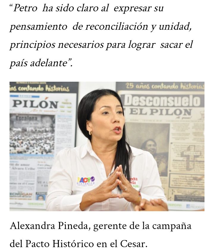 Les dejo mi entrevista que hice en el <a href="/El_Pilon/">EL PILÓN</a> sobre las propuestas de <a href="/petrogustavo/">Gustavo Petro</a> <a href="/FranciaMarquezM/">Francia Márquez Mina</a> en la cual enfoca de que #Colombia sea una #PotenciadelaVida y la reconciliación de nuestro país. 

elpilon.com.co/que-pasara-con…