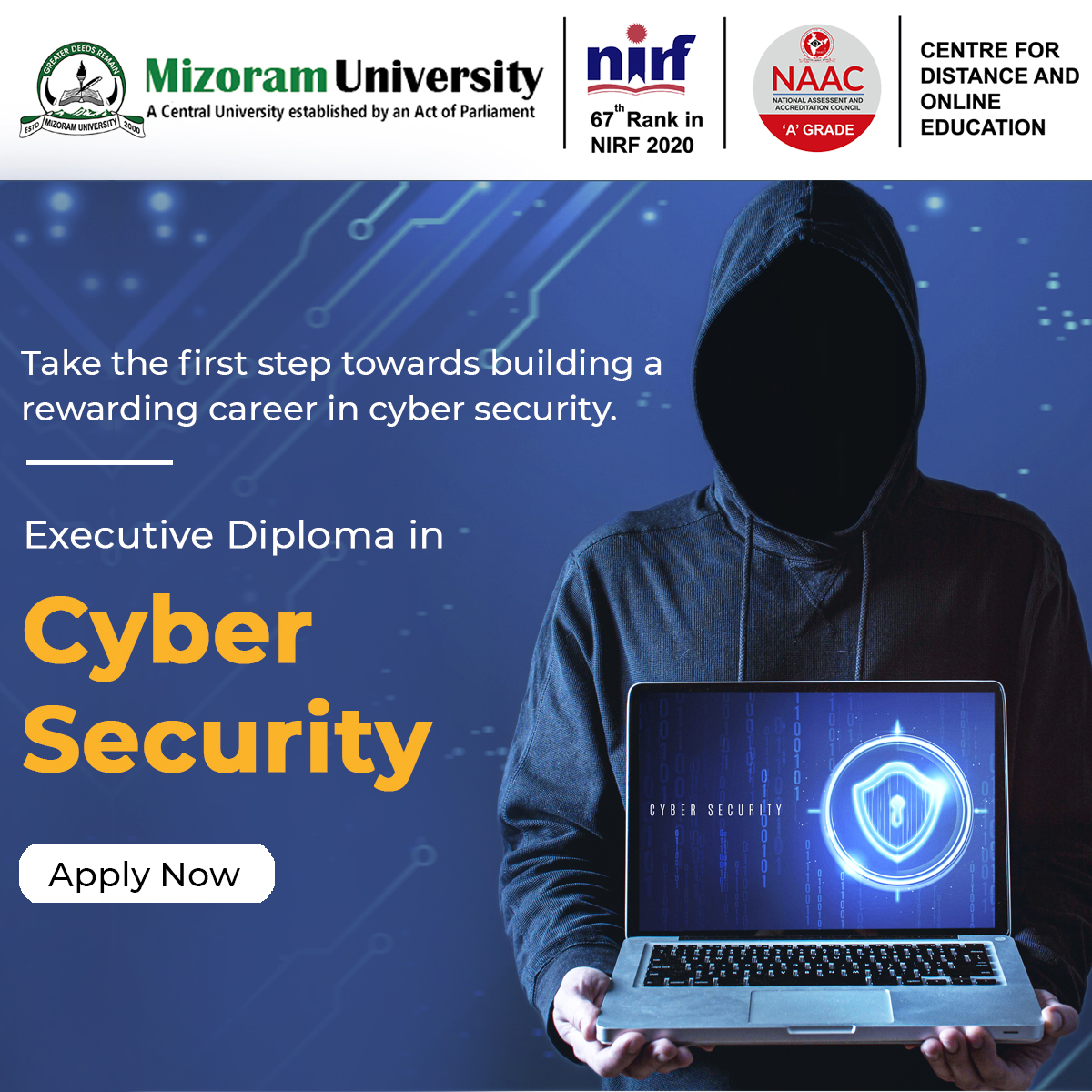 MzuOnline's tweet photo. Today, cyber security is one of the most in-demand occupations globally. Apply for our Executive Diploma in #CyberSecurity to safeguard your future.
Available completely online!
Call: 080 470 96209
Email: admission@mzuonline.in
Admissions Open (2022-23) https://t.co/XBWers8qH7 https://t.co/vmEXol0N4s