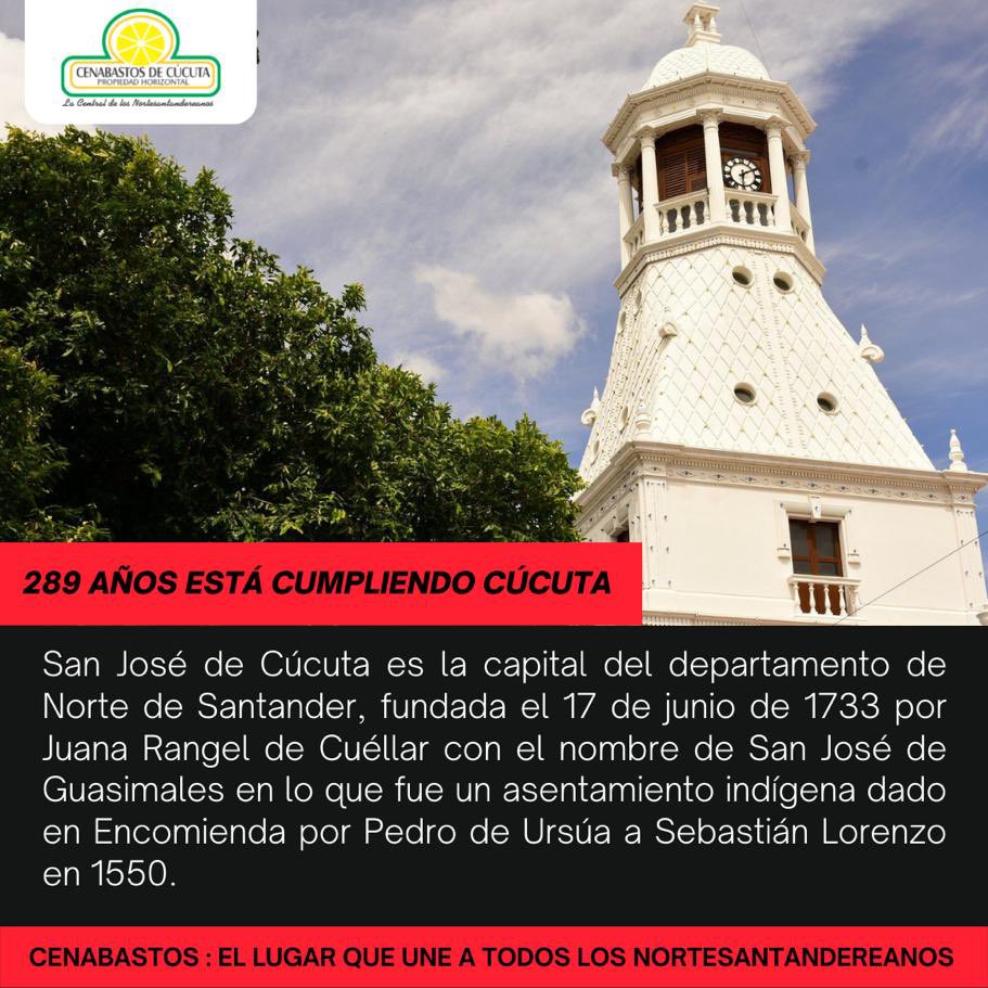 cenabastosph's tweet photo. Cúcuta está cumpliendo 289 años y desde @cenabastosph nos unimos a esta fiesta que debe llenarnos a todos de orgullo. https://t.co/DS2s1nPlCr