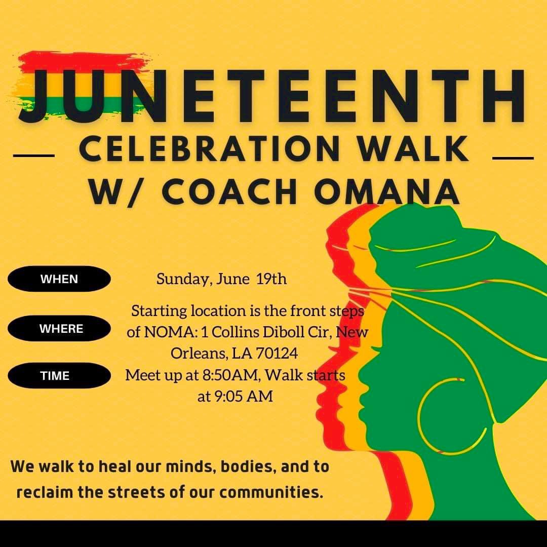 geauxnatural's tweet photo. 💙Juneteenth💛Weekend🧡
#Day16 #30DayJumpstart #LifestyleWalk #AtSunrise #6amCrew #GirlTrek #GirlTrekNOLA #nolatreks #Juneteenth https://t.co/8lap6GWxCa