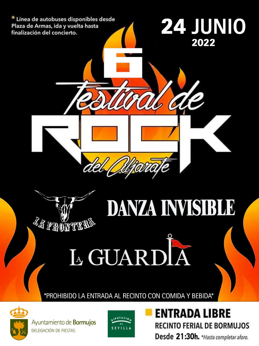 AytoBormujos's tweet photo. #BormujosParaVivir #Cultura 
🤘Llega el 6º FESTIVAL DE ROCK DEL ALJARAFE
🎤🎸Volvemos vestirnos de negro en Bormujos con el mayor festival de música rock del Aljarafe en el recinto ferial el próximo 24 de junio a las 21:30 horas, con entrada libre. https://t.co/QCSpbKXYeY
