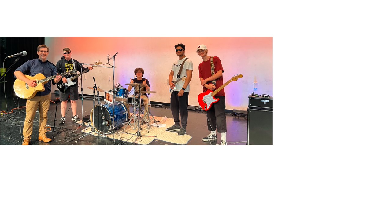 #SpartanMusicStudents &amp; VP Joe Burns perform on during lunch on June 17th for Spartans.  #SpartanAwesome