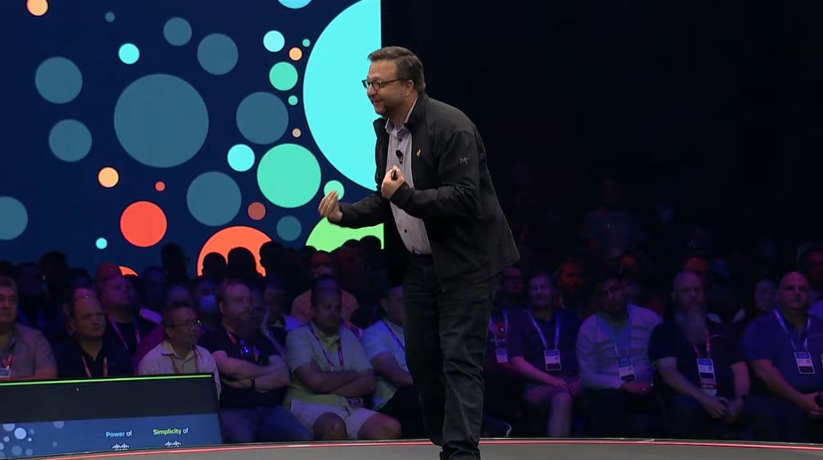 The excitement of <a href="/tnight/">Todd Nightingale</a>'s announcement of #CiscoCatalyst on #Meraki is almost rivaling <a href="/Steven_Ballmer/">Steve Ballmer</a>'s iconic "Developers. Developers, Developers". #CiscoLive2022