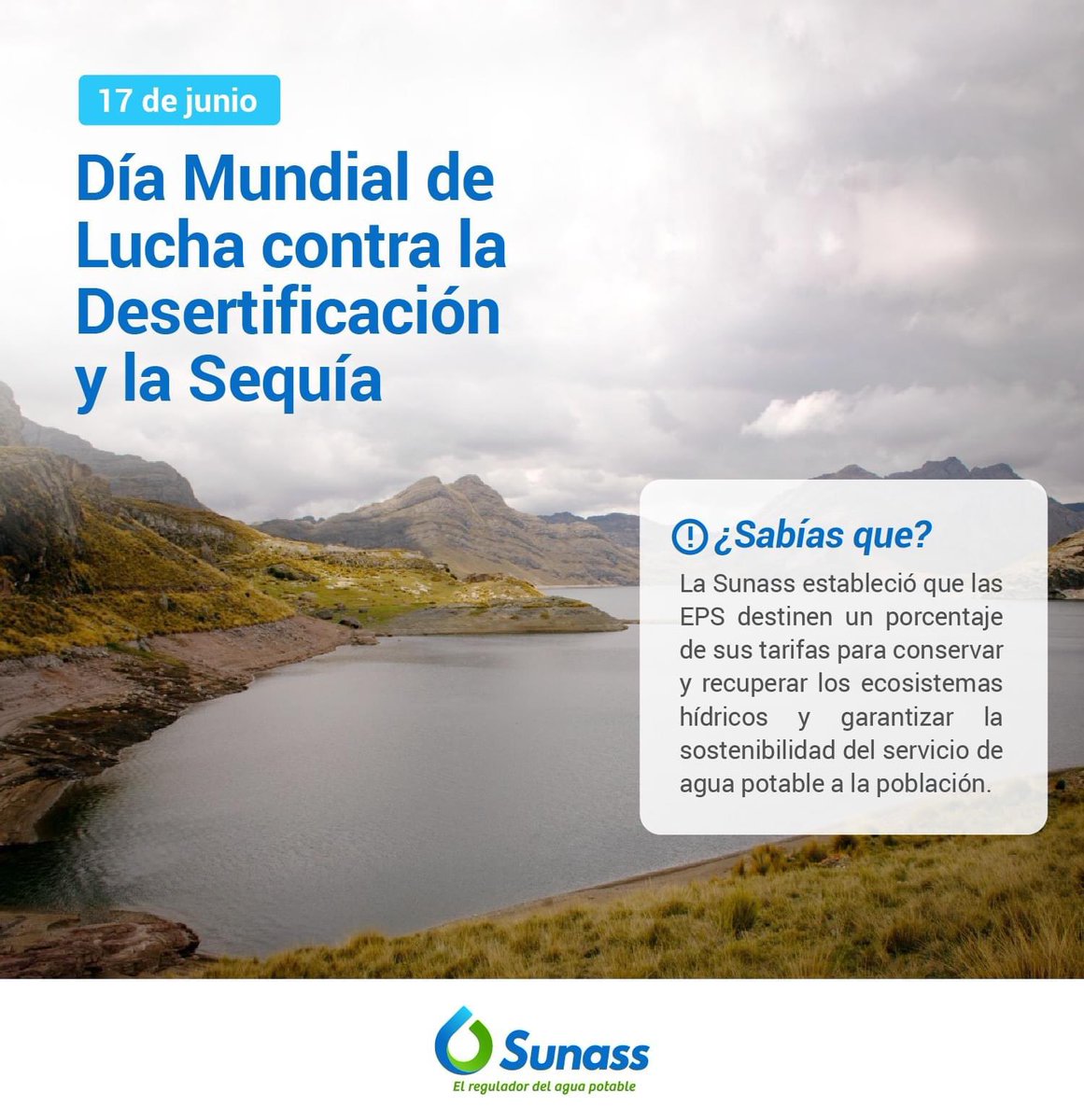 sunassperu's tweet photo. 👆💧La degradación de los ecosistemas proveedores de agua y el cambio climático son las principales causas de la desertificación. Los Merese-H, promovidos por la #Sunas, contribuyen a disminuir el riesgo de desabastecimiento de agua potable.
#SuperandoJuntosLasSequías https://t.co/lbafmbUGtZ
