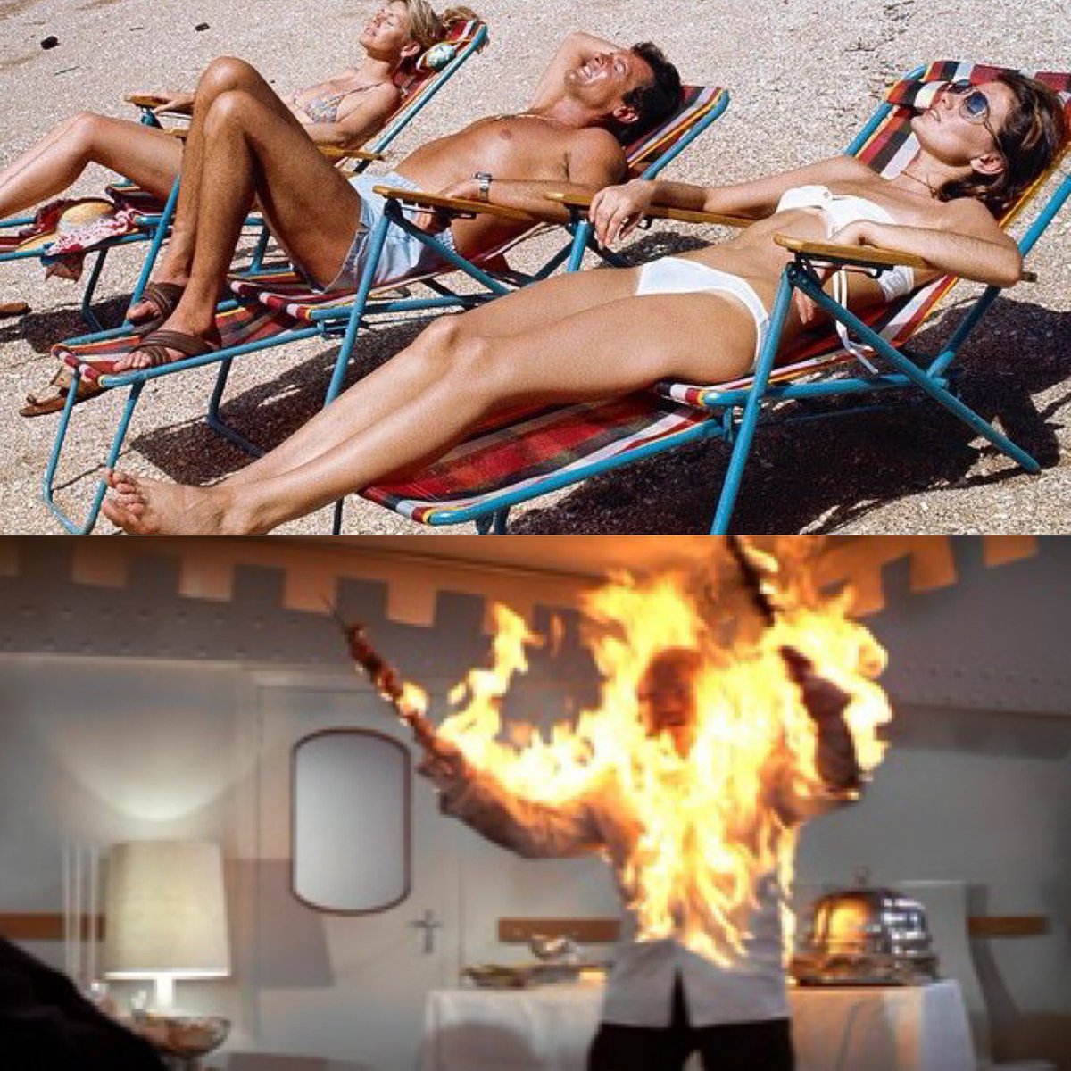 ForBondFansOnly's tweet photo. How this weather feels on holiday in Benidorm / How this weather feels at work the UK #UKHeatwave #ForBondFanOnly https://t.co/mH6kw891ZC